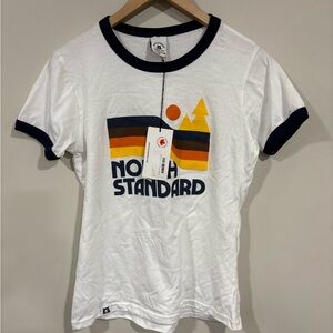 Ladies White T-Shirt with Retro Design